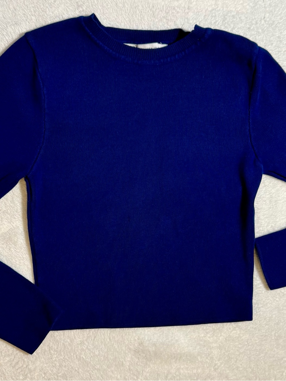 Zara Royal Blue Crewneck Crop Top